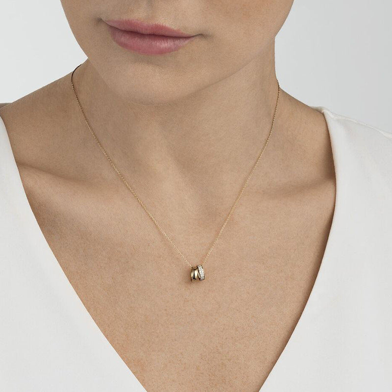 “Double Orbit” S925 Sterling Silver Double Circle Necklace
