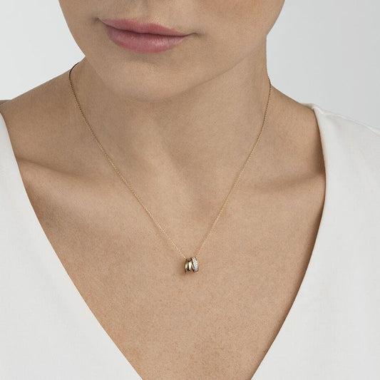 “Double Orbit” S925 Sterling Silver Double Circle Necklace