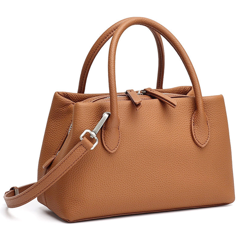 Women's Pebbled Cowhide Mini Tote Bag with Detachable Strap