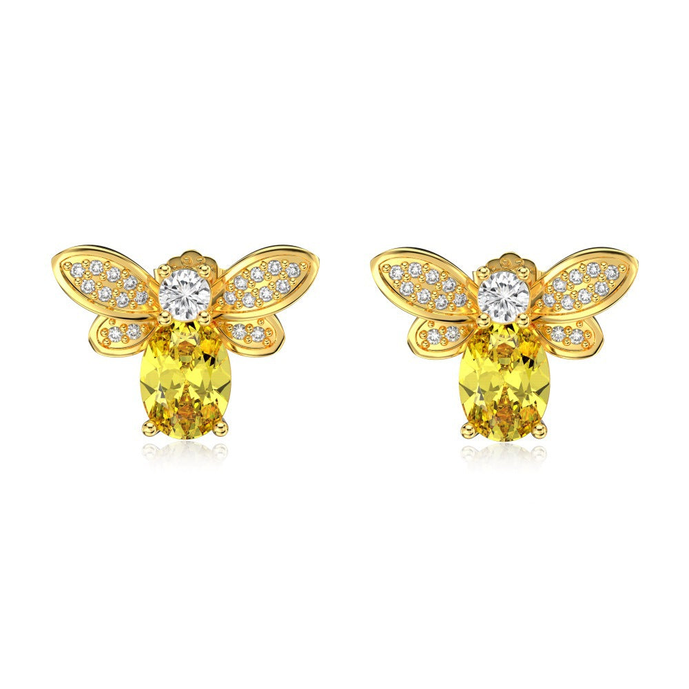 “Firefly Charm” S925 Sterling Silver Zircon Animal Jewelry Set