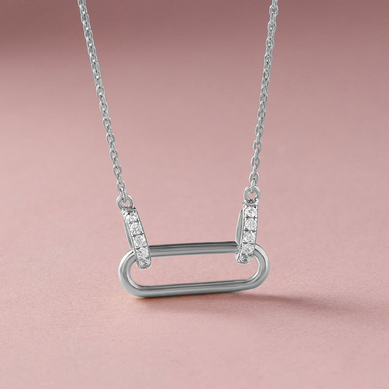 “Link Muse” S925 Sterling Silver Interlocking Paperclip Necklace