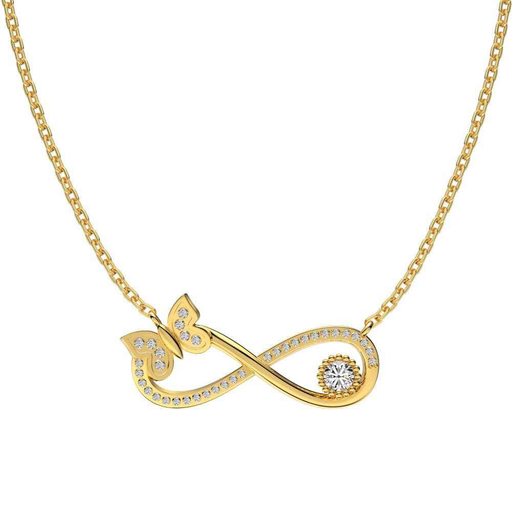 Butterfly Möbius S925 Silver Eternal Loop Butterfly Charm Necklace