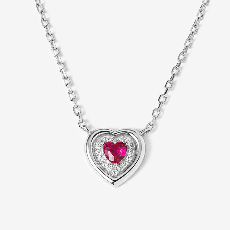 “Sweet Drop” S925 Sterling Silver Heart & Teardrop Necklace