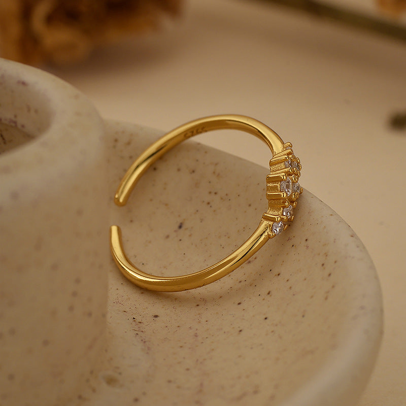 “Luxe Orbit” S925 Sterling Silver Sparkling Open Ring Collection