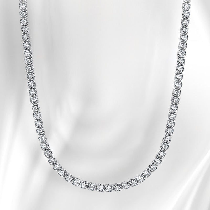 “Eclat Tennis” S925 Sterling Silver Zircon Tennis Necklace