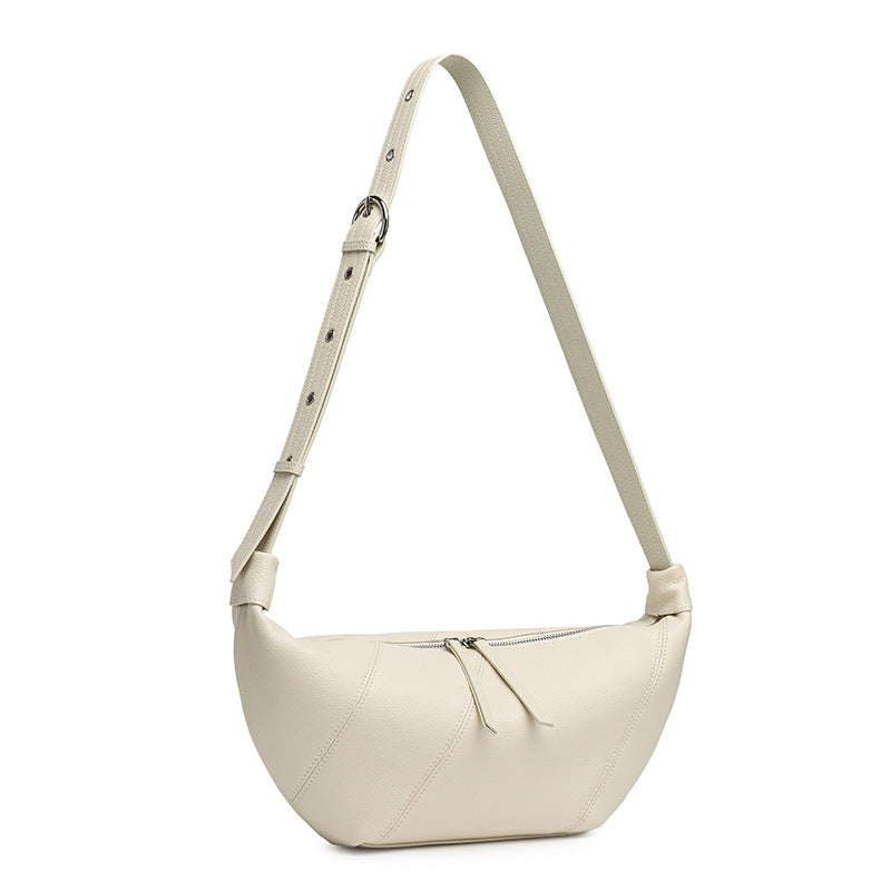 Women's TC Cowhide Soft Dumpling Bag with Adjustable Strap