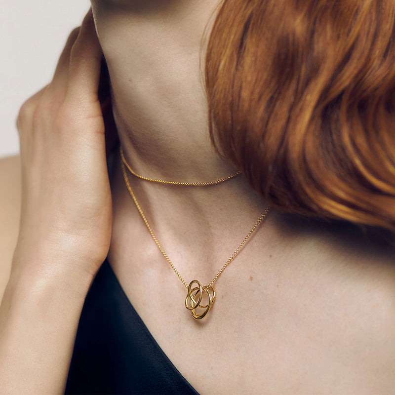 “Twist Muse” S925 Sterling Silver Irregular Geometric Necklace