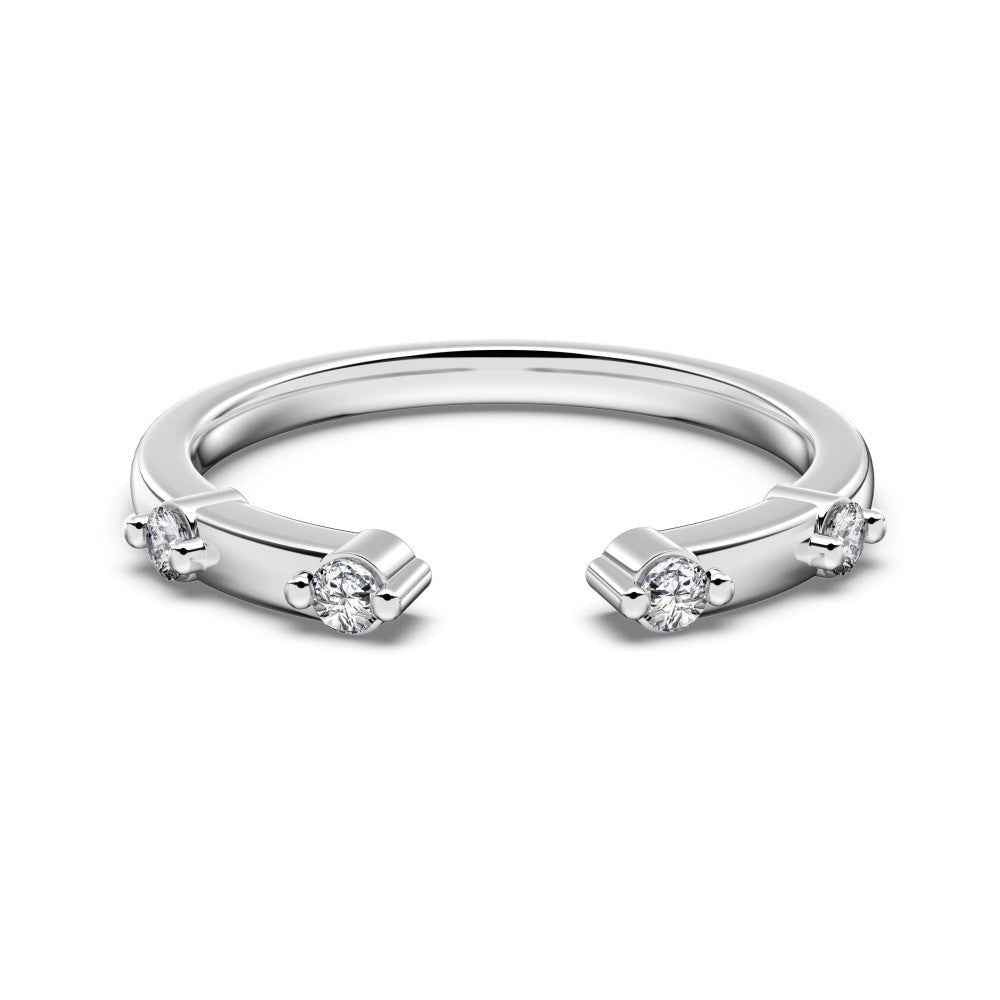 S925 Sterling Silver Marquise CZ Stacking Ring Set Adjustable
