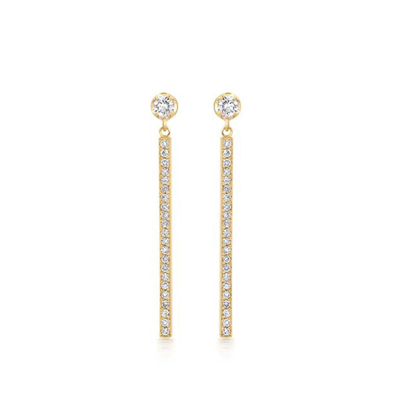 “Starlit Fringe” S925 Sterling Silver Zircon Tassel Stud Earrings