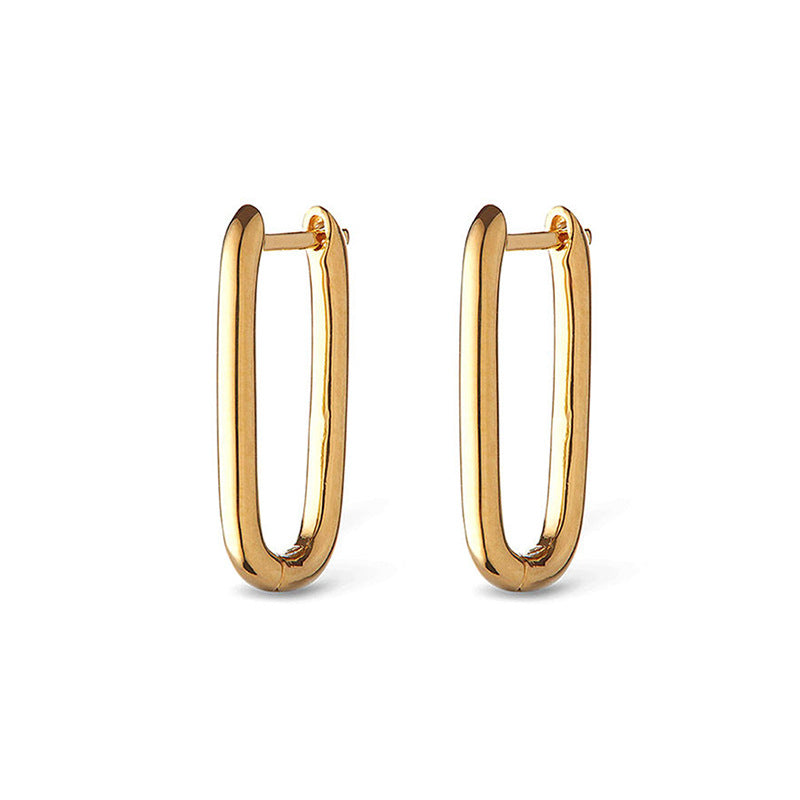 “U-Shape Essential” S925 Sterling Silver Minimalist U-Shaped Hoop Earrings