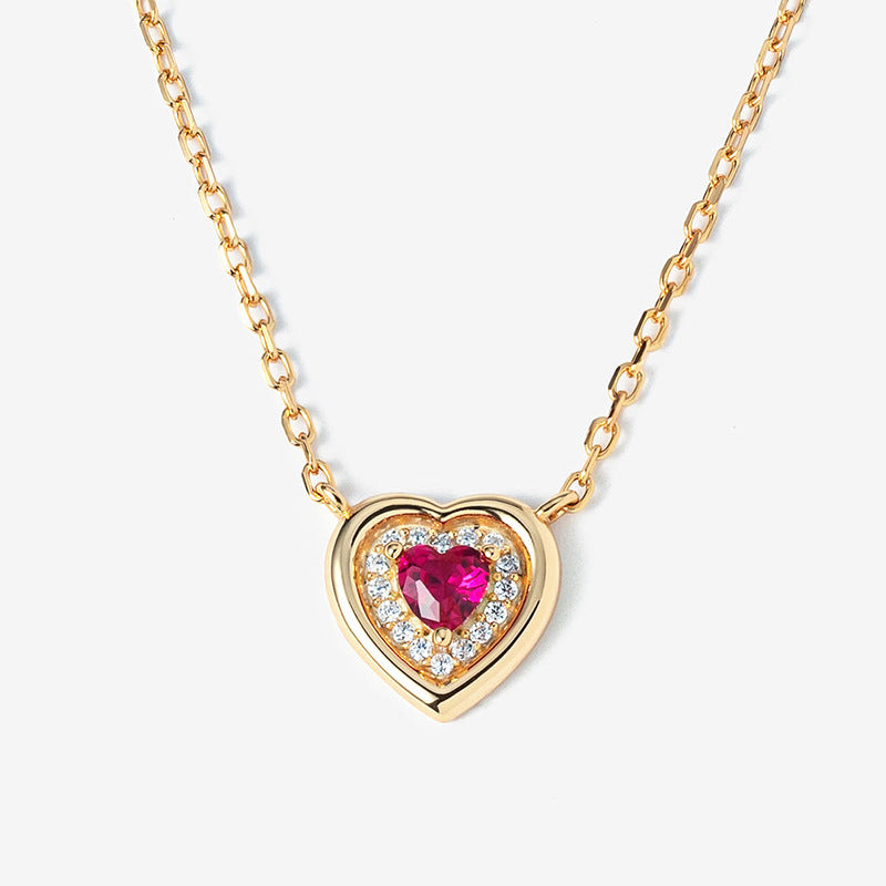 “Sweet Drop” S925 Sterling Silver Heart & Teardrop Necklace