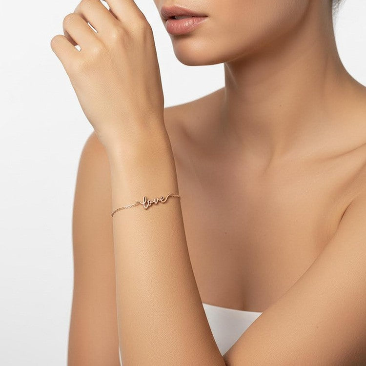 “Love Link” S925 Sterling Silver LOVE Letter Bracelet