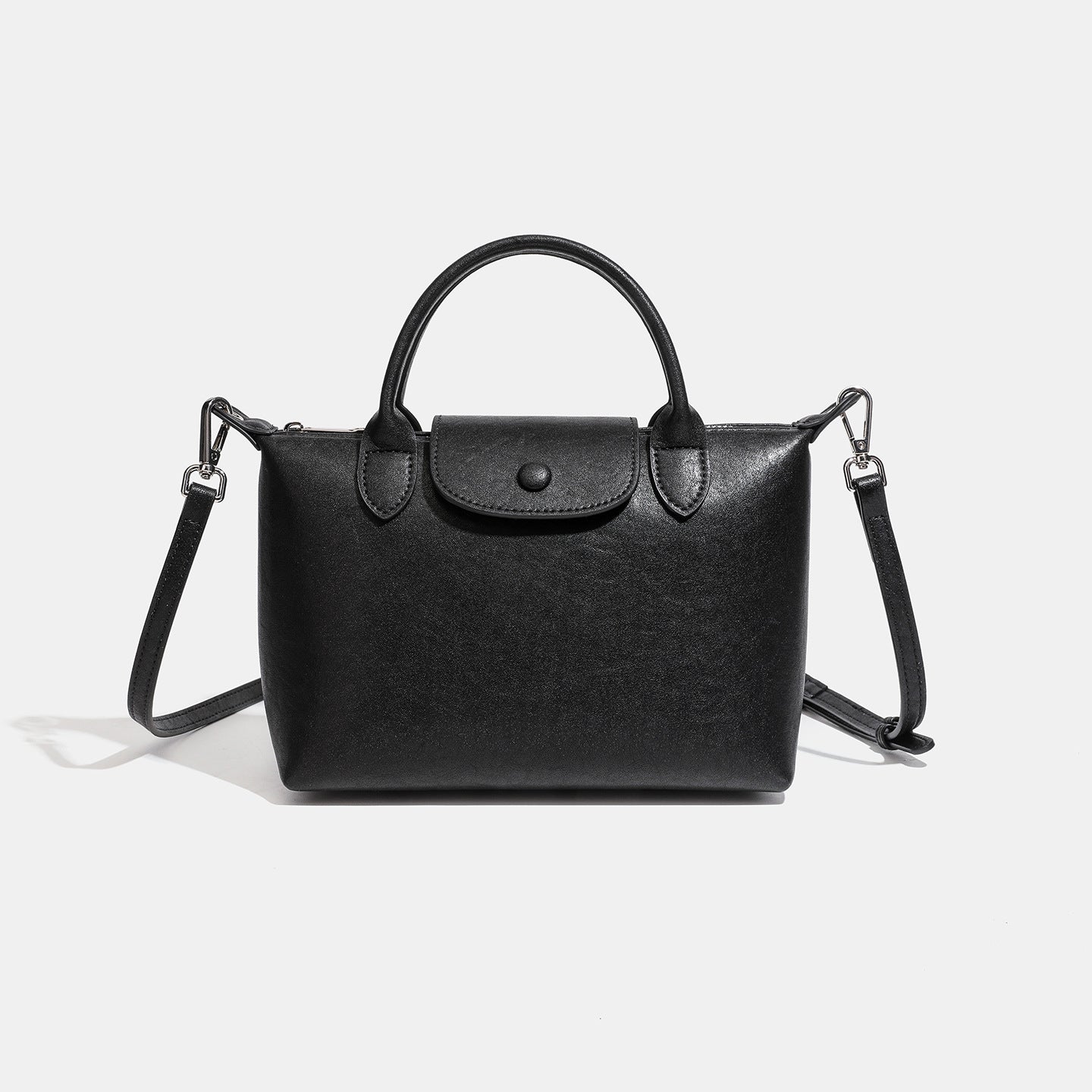 Women's Genuine Leather Dumpling Bag with Detachable Strap