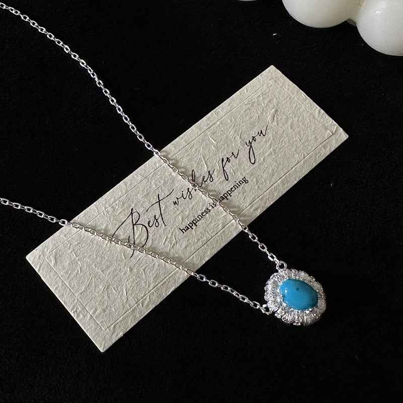 S925 Sterling Silver Textured Heart Necklace Zircon Adjustable Chain