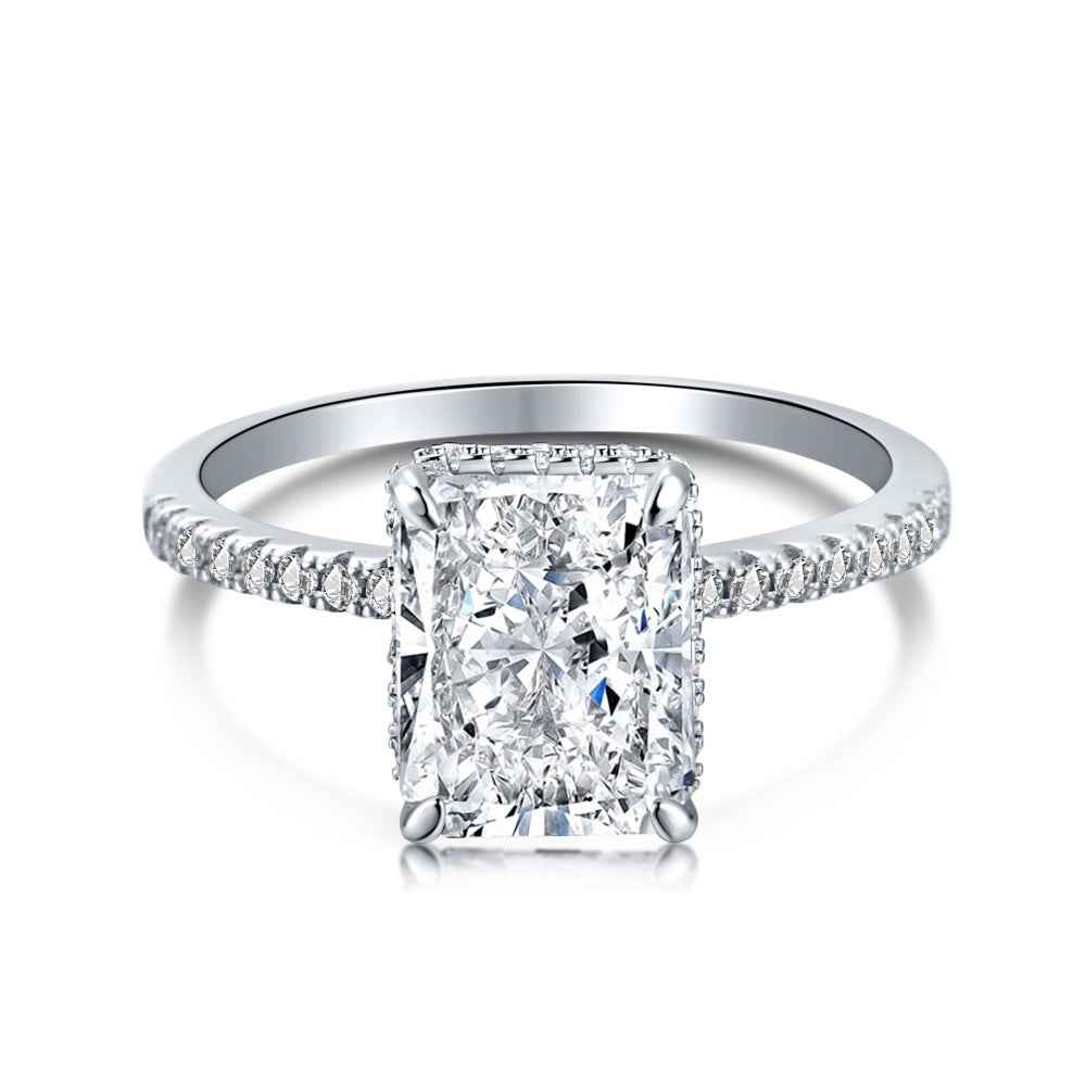 925 Sterling Silver Rectangular Color Zircon Ring – Prism Royale