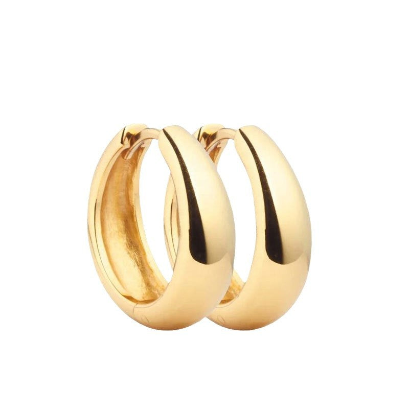 “Sleek Orbit” S925 Sterling Silver Smooth Circle Hoop Earrings