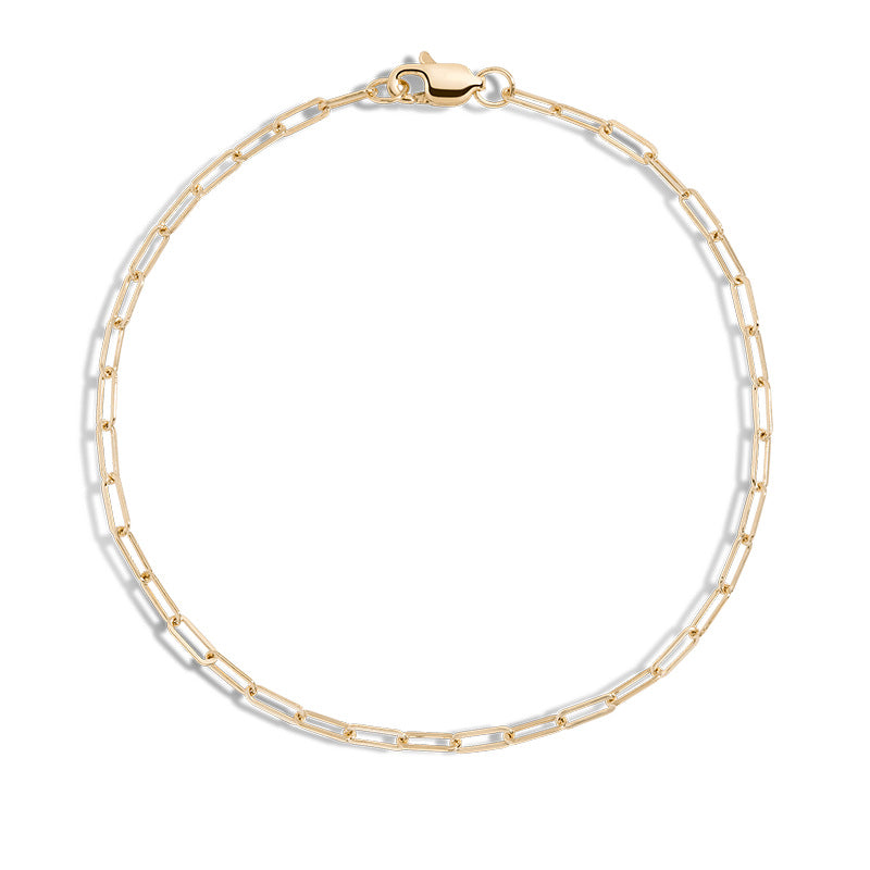 “Urban Link” S925 Sterling Silver Minimalist Chain Bracelet