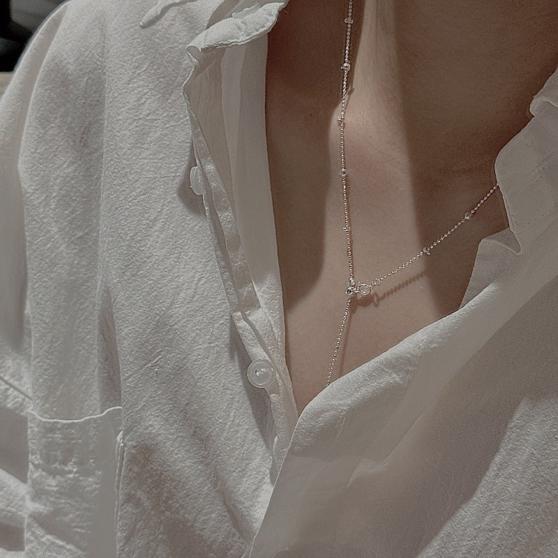Lumière Layer S925 Sterling Silver Long Layered Bead Necklace