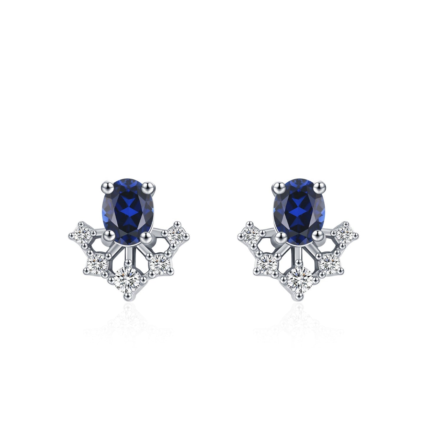 Royal Solstice Sapphire Blue Zircon 925 Sterling Silver Jewelry Set
