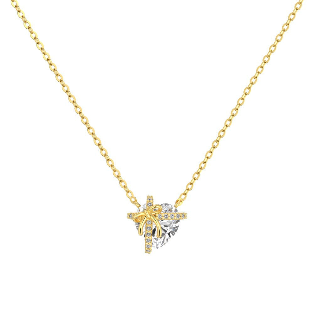 925 Sterling Silver Heart Cubic Zirconia Necklace & Ring Set – Heartbound Promise