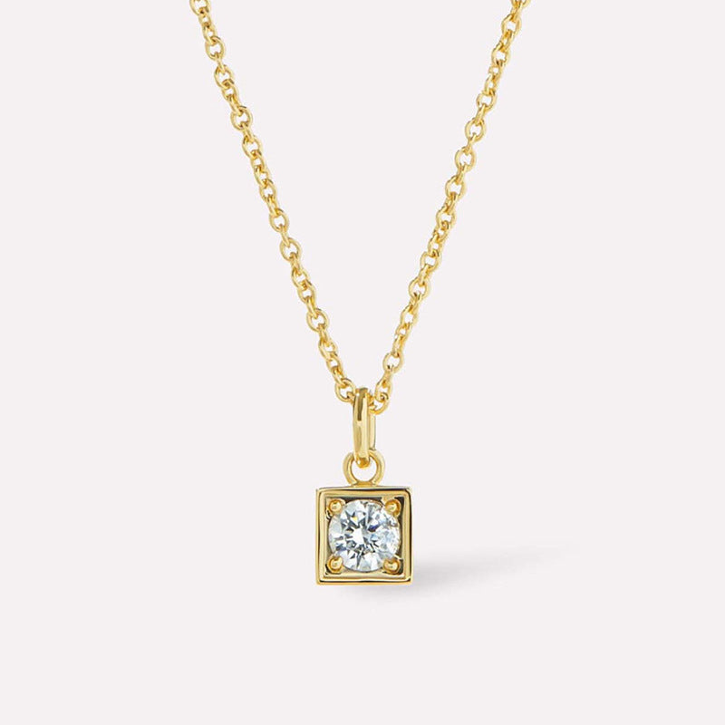 “Square Orbit” S925 Sterling Silver Geometric Circle Necklace
