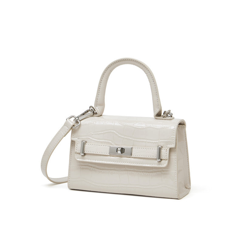 Women's Croc-Embossed Cowhide Structured Top-Handle Bag