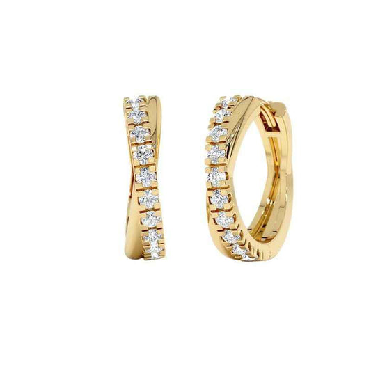 925 Sterling Silver Pavé Crossover Huggie Earrings – Luxe Curve