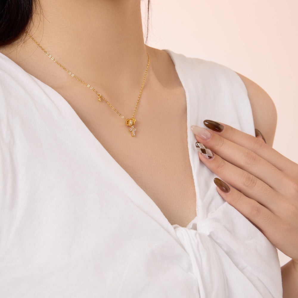 925 Sterling Silver Cubic Zirconia Cross Necklace – Golden Faith Mark