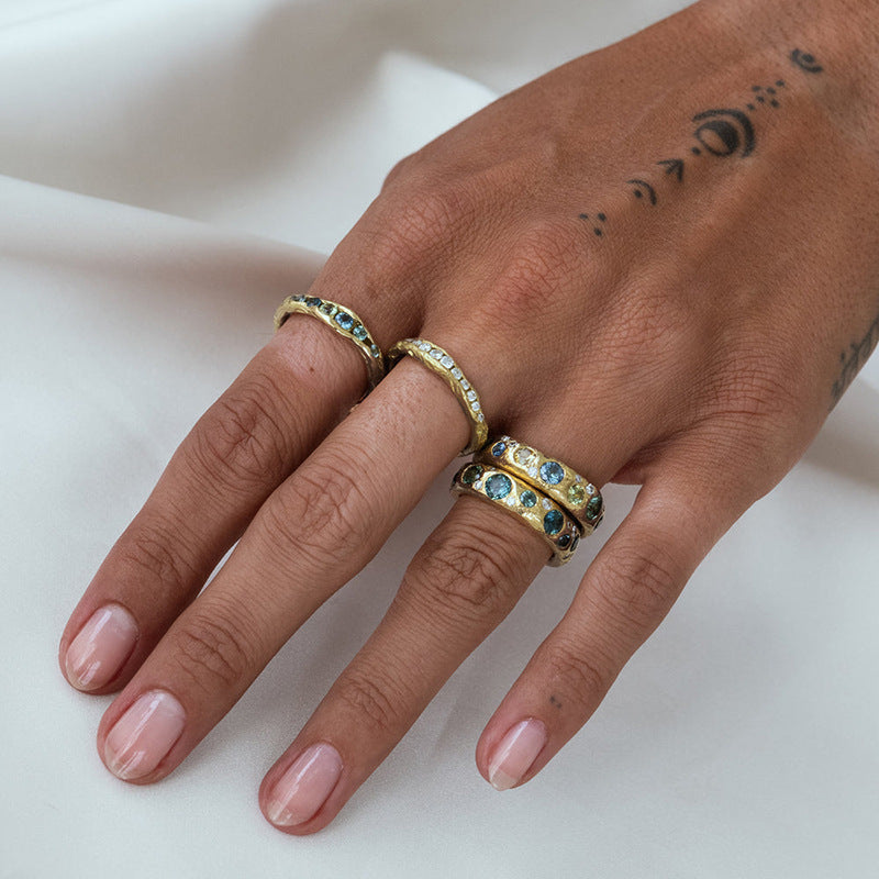 “Orbit Duo” S925 Sterling Silver Two-Tone Geometric Open Ring