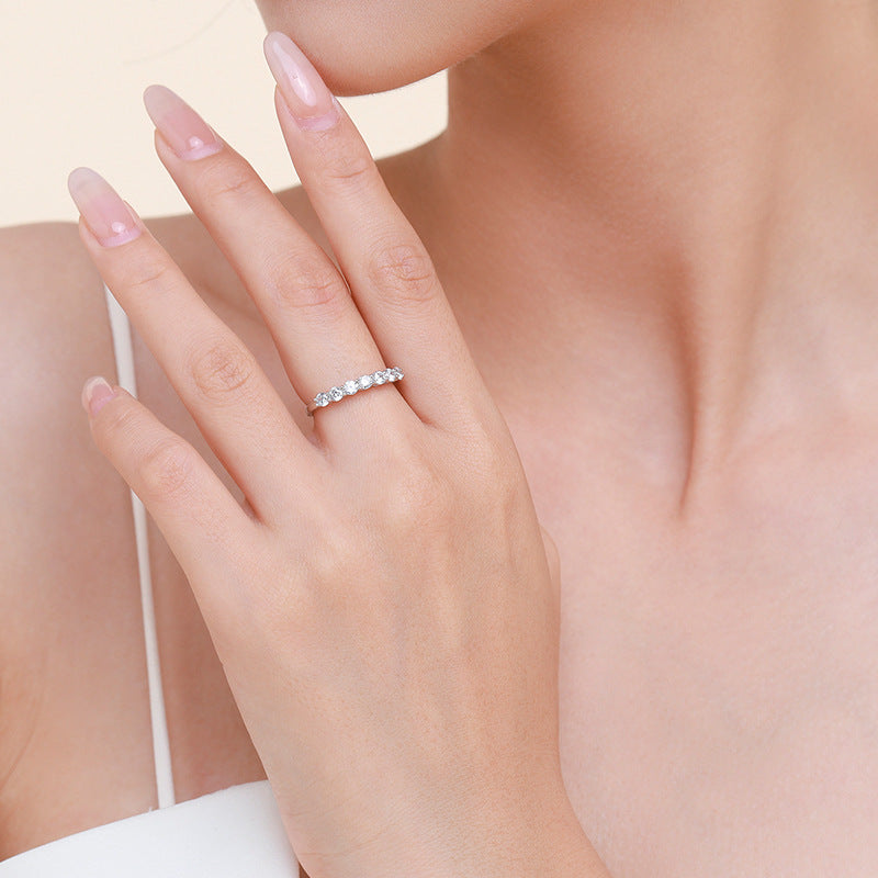 925 Sterling Silver Multi Stone Band Ring