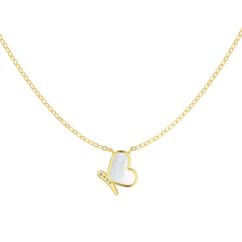 Butterheart S925 Silver Mother-of-Pearl Butterfly Necklace