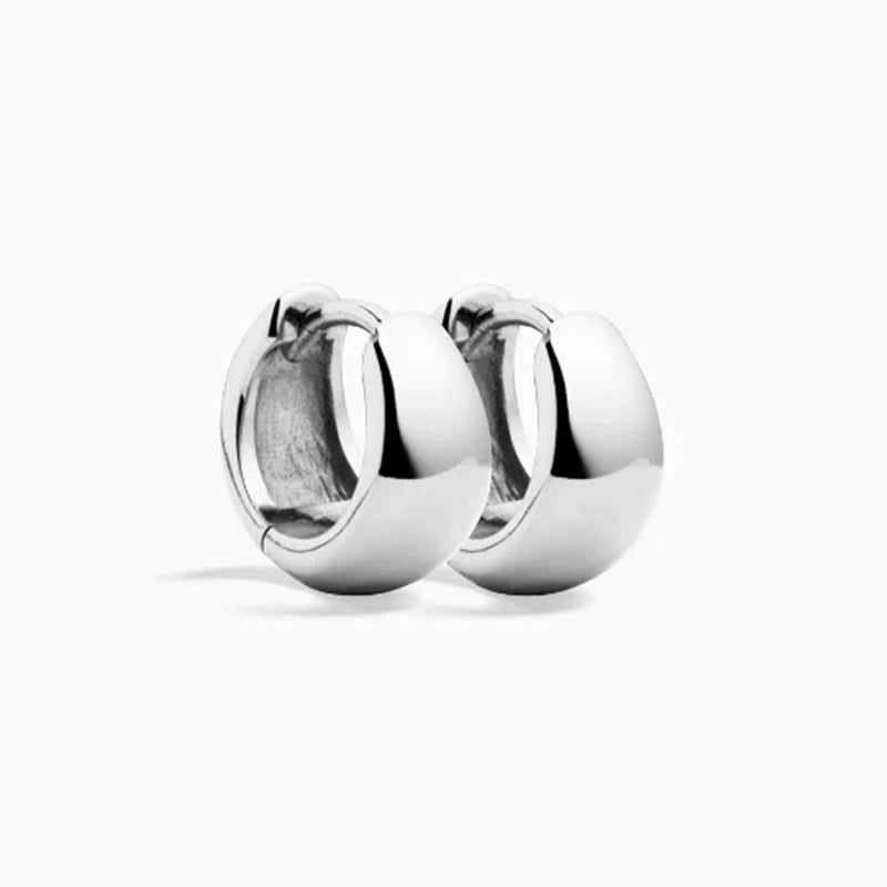 “Sleek Orbit” S925 Sterling Silver Smooth Circle Hoop Earrings