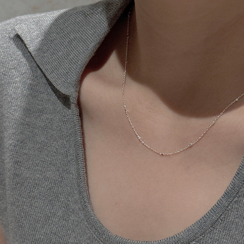 “Tiny Blocks” S925 Sterling Silver Minimalist Geometric Necklace