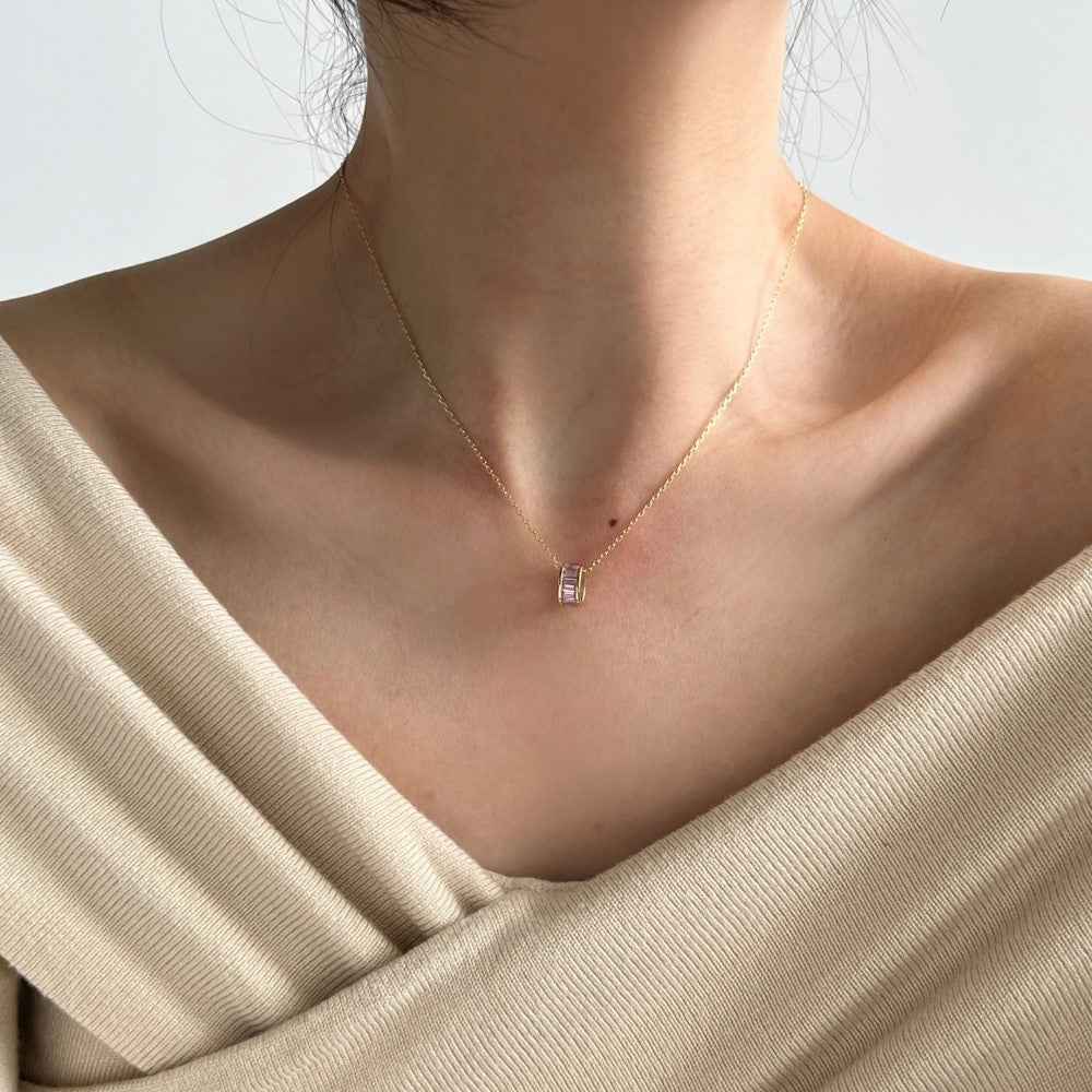 925 Sterling Silver Fairy Blush Pink Zircon Pendant Necklace Gold or Platinum Vermeil