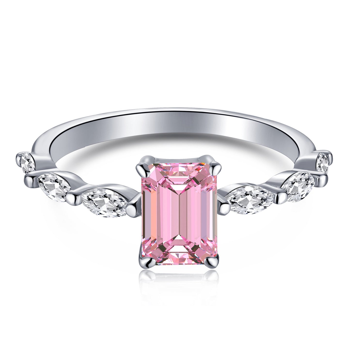 S925 Sterling Silver Pink CZ Ring – Morning Glow Design