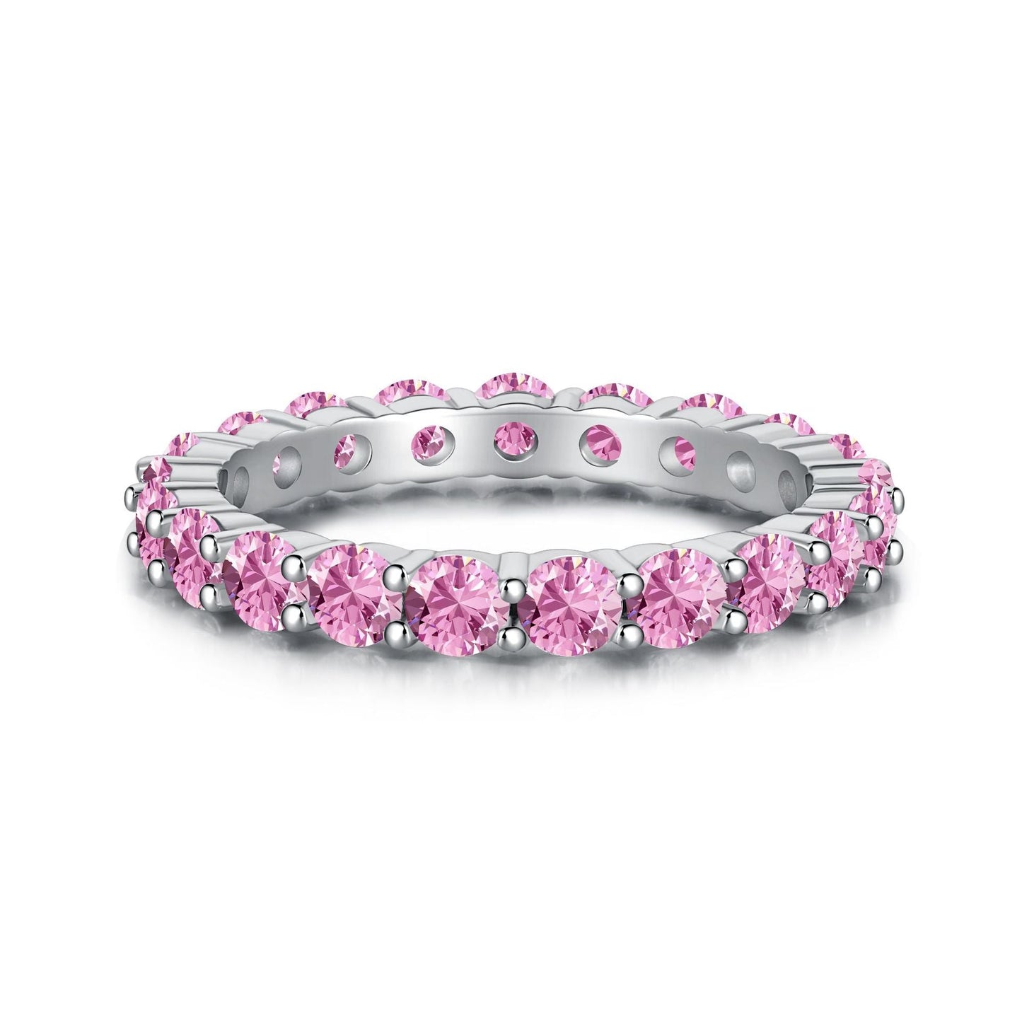 S925 Sterling Silver Pink CZ Ring – Morning Glow Design