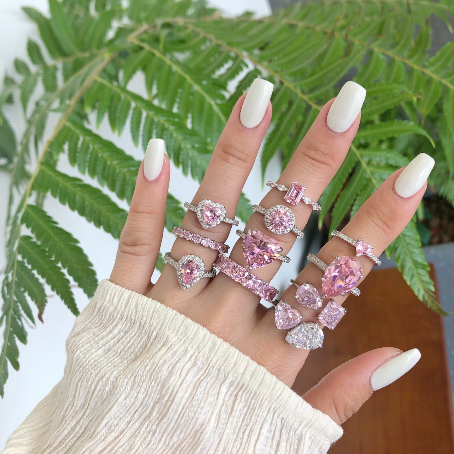 S925 Sterling Silver Pink CZ Ring – Morning Glow Design