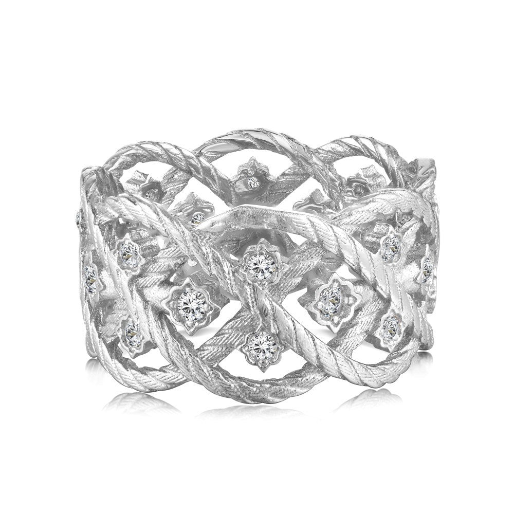 S925 Sterling Silver Gold Plated Cross Hollow CZ Ring Adjustable