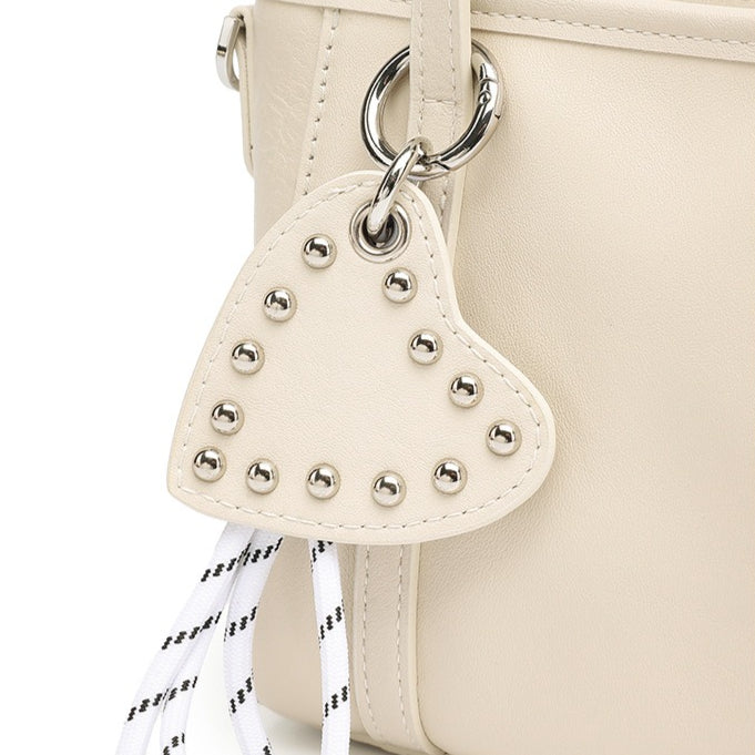 Women's Vegetable-Tanned Cowhide Mini Tote with Heart Charm