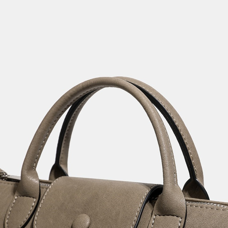Women's Genuine Leather Dumpling Bag with Detachable Strap