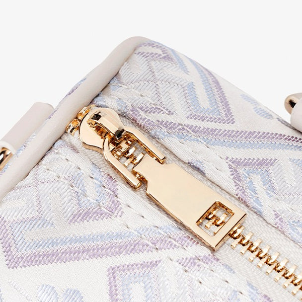 Women's Oriental Brocade Mini Boston Bag with Convertible Strap