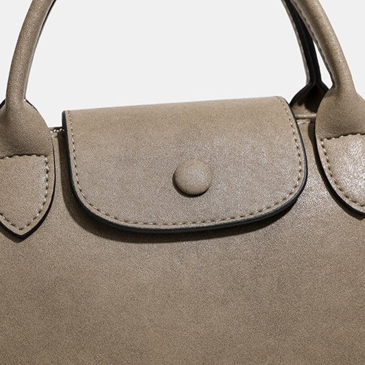 Women's Genuine Leather Dumpling Bag with Detachable Strap