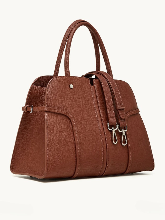 Women's Pebbled Cowhide Paneled Doctor-Style Work Bag