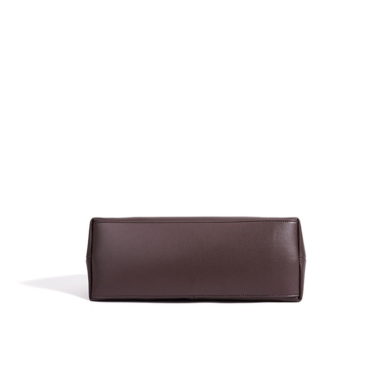 Women's Genuine Leather Curved Shoulder Clutch with Tassel Charm