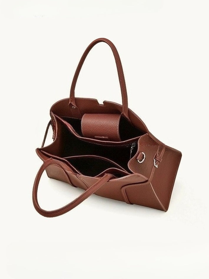 Women's Pebbled Cowhide Paneled Doctor-Style Work Bag