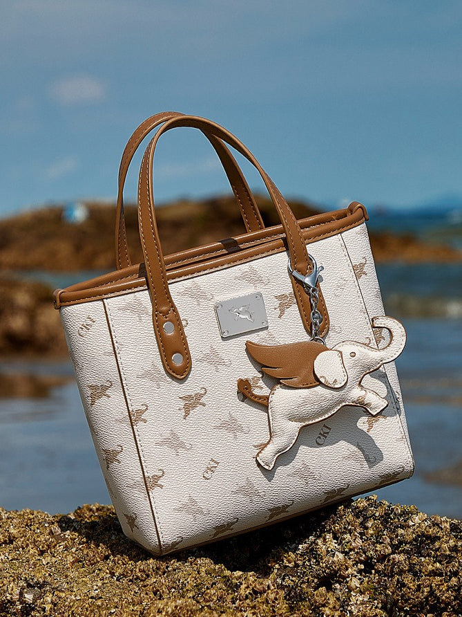 Women's Flying Elephant Monogram Mini Tote with Convertible Strap