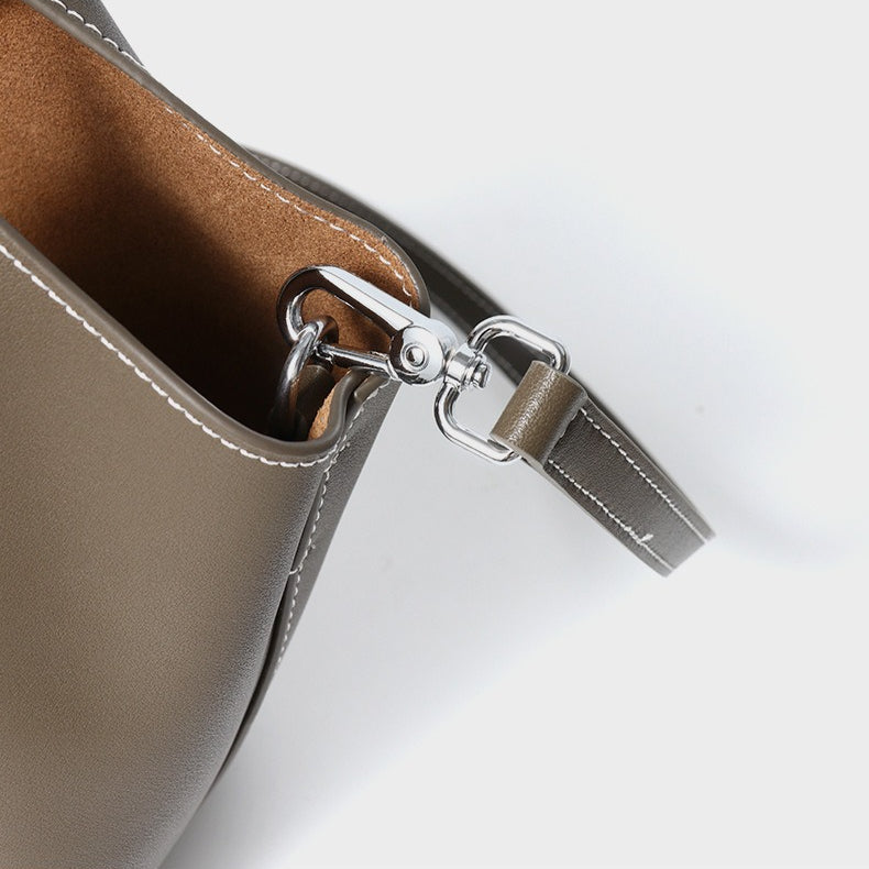 Women's Full-Grain Cowhide Woven Hobo Tote with Detachable Strap