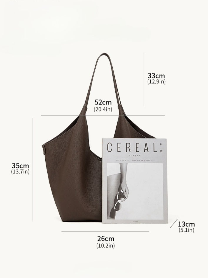 Women's Pebbled Cowhide V-Cut Hobo Shoulder Bag