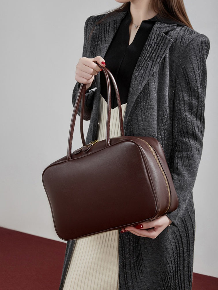Women's Smooth Full-Grain Cowhide Boxy Work Bag