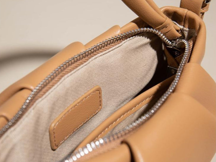 Women's Soft Cowhide Ruched Hobo Bag with Adjustable Strap